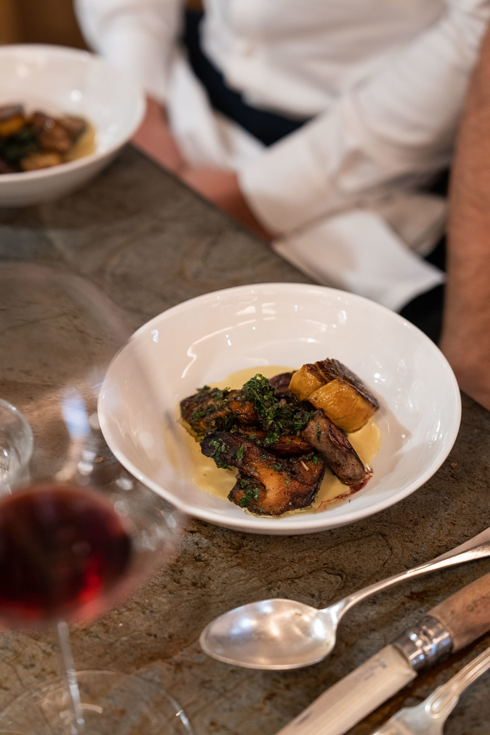 Entrée du Chef de cèpes rotis et foie gras poëllé